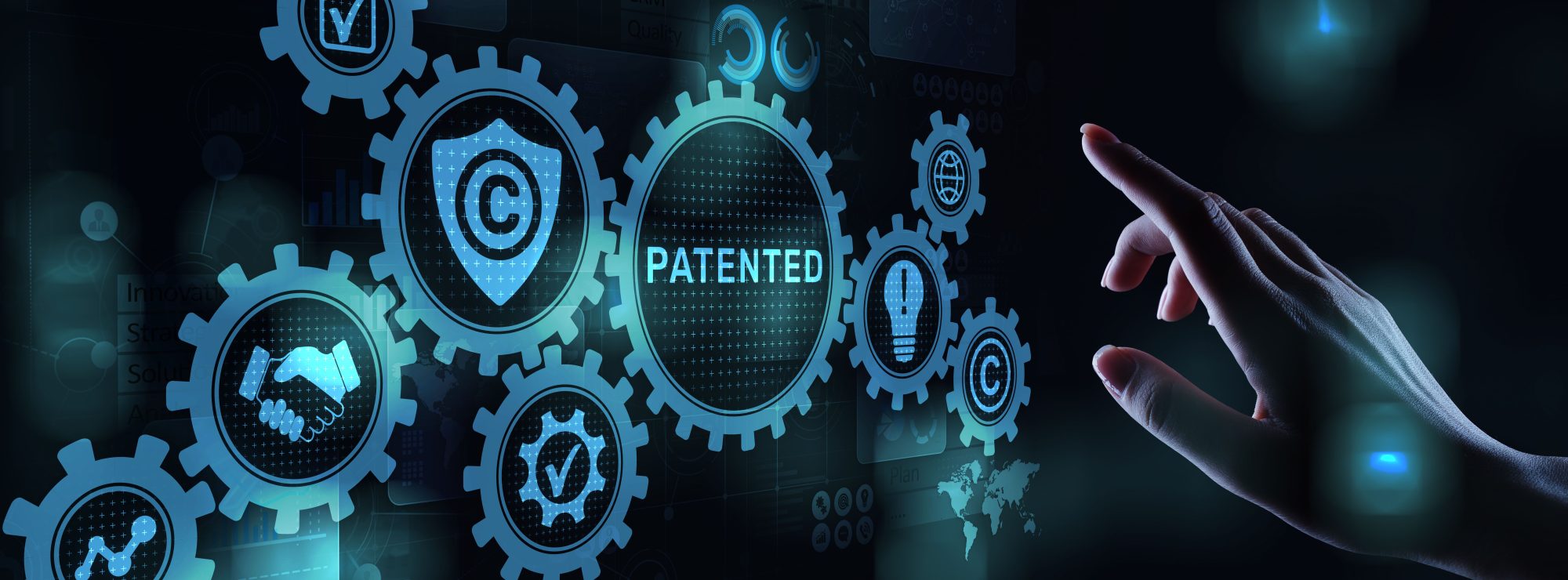 Patented,Patent,Copyright,Law,Business,Technology,Concept.